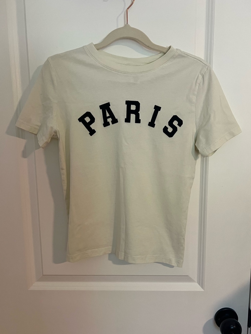Graphic Tee - Paris Cream with Black Letters